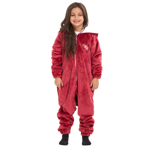 Snuggs Kids Blanket Onesie Dark Red هلال رمضان